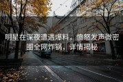 明星在深夜遭遇爆料，愤怒发声微密圈全网炸锅，详情揭秘
