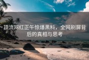 顶流网红正午惊爆黑料，全网刷屏背后的真相与思考