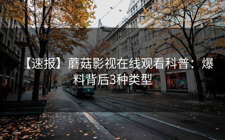 【速报】蘑菇影视在线观看科普：爆料背后3种类型