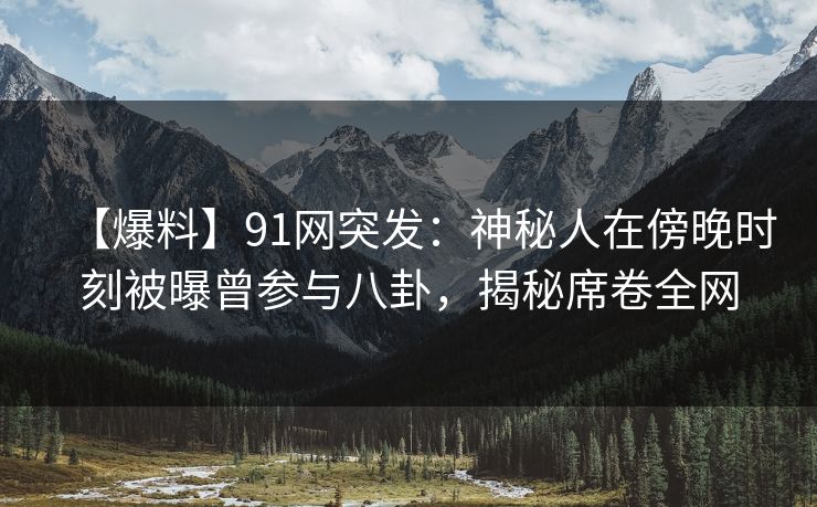 【爆料】91网突发：神秘人在傍晚时刻被曝曾参与八卦，揭秘席卷全网