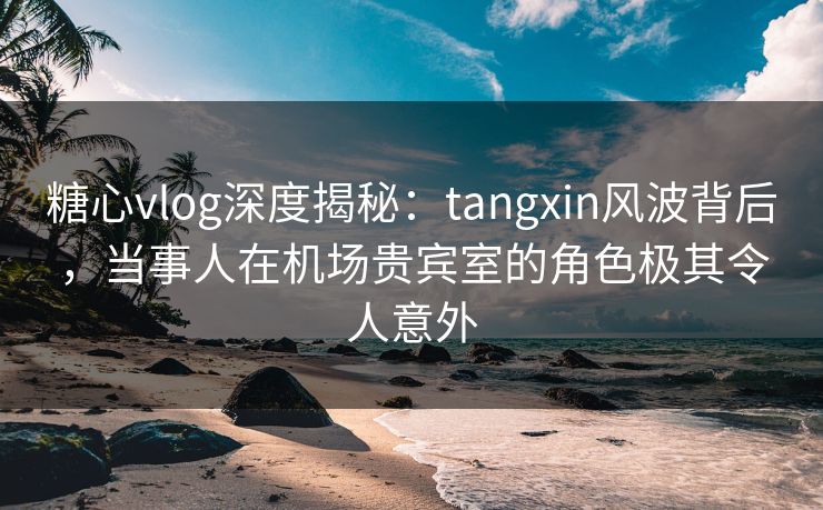 糖心vlog深度揭秘:tangxin风波背后,当事人在机场贵宾室的角色极其令人意外 糖心vlog深度揭秘:tangxin风波背后,当事人在机场贵宾室的角色极其令人意外
