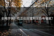 全网炸锅！吃瓜社区猛料背后有猫腻？