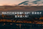 黑料不打烊深度爆料出炉！原来他才是关键人物？