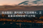 直击围观！黑料网实时丑闻曝光，正能量真相揭秘细节太炸裂