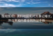 围观围观！黑料社区实时大事记曝光，热议真相内幕全网热议不断