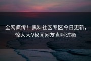 全网疯传！黑料社区专区今日更新，惊人大V秘闻网友直呼过瘾
