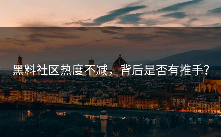黑料社区热度不减，背后是否有推手？