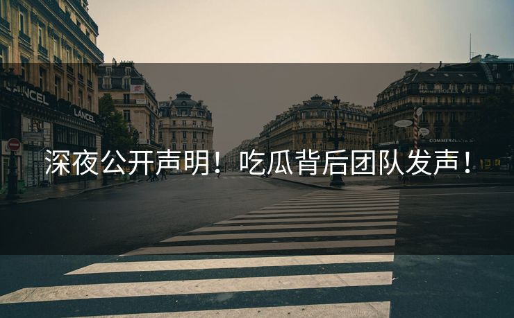 深夜公开声明！吃瓜背后团队发声！