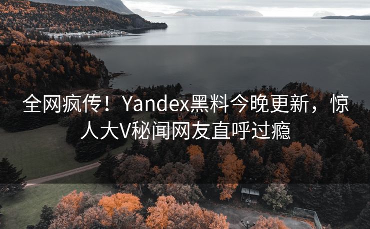全网疯传！Yandex黑料今晚更新，惊人大V秘闻网友直呼过瘾