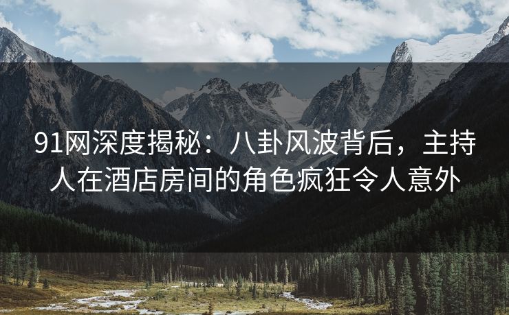 91网深度揭秘：八卦风波背后，主持人在酒店房间的角色疯狂令人意外