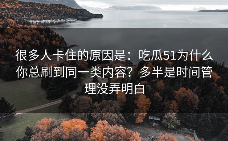 很多人卡住的原因是：吃瓜51为什么你总刷到同一类内容？多半是时间管理没弄明白